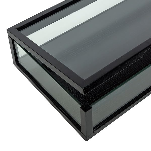 Hubsch Caja pequeña para cenizas y cristal, color negro, L: 40 cm