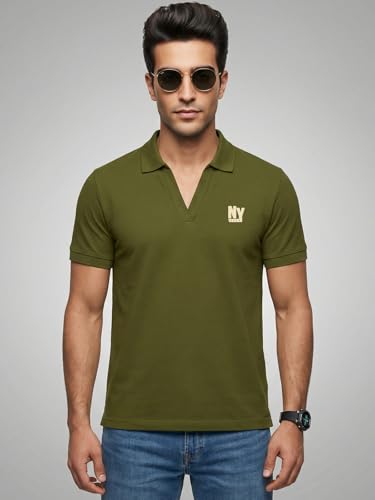 Image of Veirdo Men's Stylish Polo T-Shirt with Chest Pocket Print, Regular Fit Half Sleeve Casual Wear, Solid Summer Fashion for Office, Travel & Outings (S-2XL)