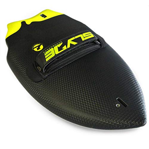 The Slyde Grom Soft Top Bodysurfing Handboard / Handplane, Easy to Use, Fun to Master, Safe for Kids, Portable, Light Weight, Durable with Exceptional Buoyancy (Turquoise and Electric Lemon)