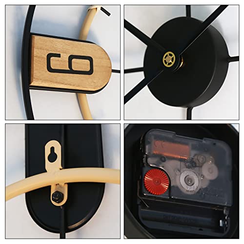 Thcisl Metal Wall Clock With Big Clocks For Living Room Decor, Modern Bedroom,24 Inch Large Wall Clock Battery Powered Silent Clock Black #TOP6