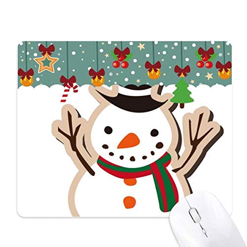 Tapis de souris de Noël bonhomme de neige : tapis de bureau jeu en caoutchouc