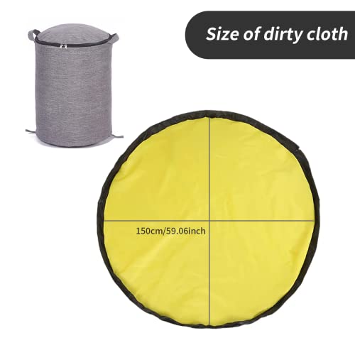 Toy Storage Organizer And Play Mats,Large Toy Basket Toy Storage Bags For Foldable Canvas Basket,Toy Clean Up & Storage Container Suitablewashable Drawstring Play Mat,Suitable For Small Toys (Grey) #TOP3