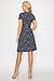 My Bump Women's Print Wrap Maternity Short Sleeve Dress for Breastfeeding (Made in USA) (SKAL Navy, LG)