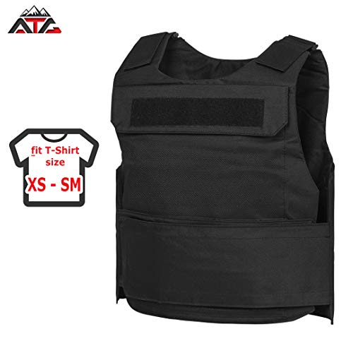 WarTechGears Discreet Vest XS-SM 8.5"X11" Fully Adjustable Law Enforcement (Black)