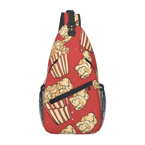 Bolso cruzado Popcorn Print para hombres y mujeres