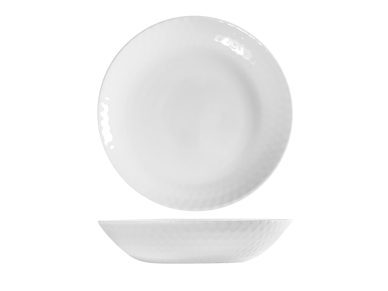 Set de 6 Assiettes Fond Blanches Effet Diamanté - 20 cm