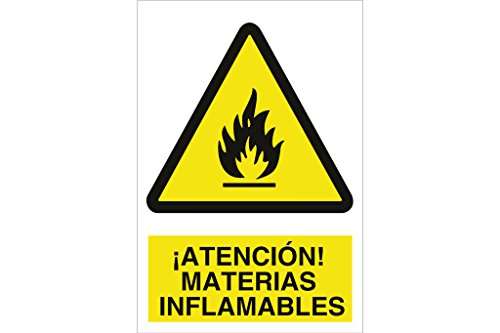 Plimpo Señal Adhesiva 210X148 Mm. ¡Atención! Materias Inflamables En Oferta Cofan A58Ad210148 Señal Adhesivo, 210 X 148 Mm