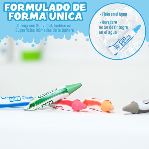 Miniatura 5 de Tub Works Lápices De Colores Para El Baño, Paquete De 12 Lápices De Baño Lavables Y No Tóxicos Para Niños Dibujar Suave Y Claramente En Bañeras Húmedas Y Secas Forma Hexagonal Para Agarre Fácil