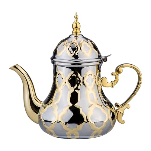 Theiere Marocaine 1.2L Arabic Style Stainless Steel Théière Teapot Service a Thé Marocain Traditional Religious Style Teapot