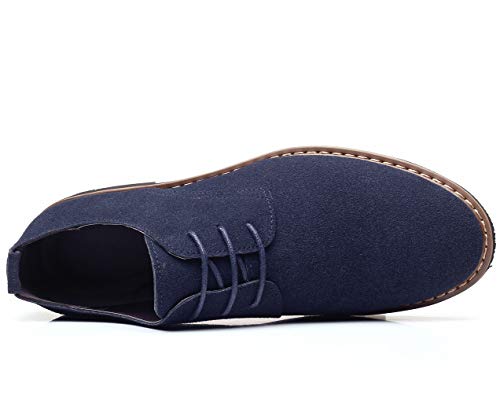 Dadawen Men's Suede Dress Shoes Casual Lace Up Oxfords Shoes Blue Us Size 12 #TOP3