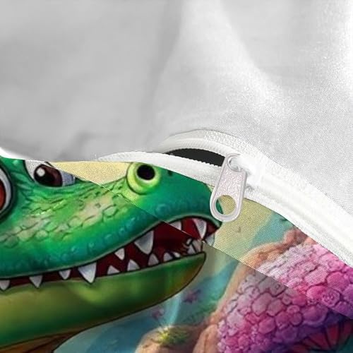 Housse de couette 200x200 crocodile avec fermeture éclair pour lit garçon - 5