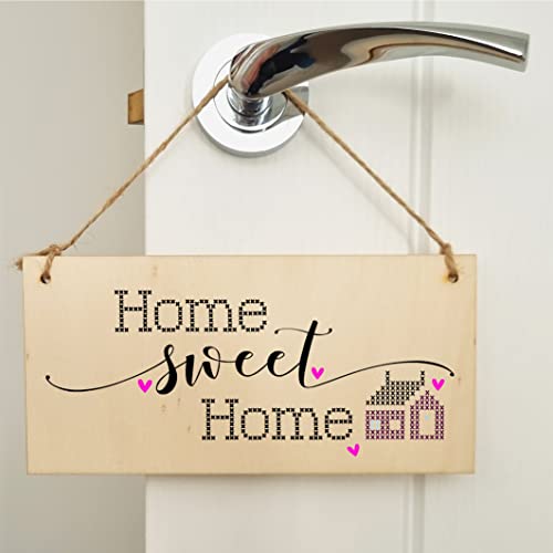 The Plum Penguin Handmade Wooden Hanging Wall Plaque Home Sweet Home Decorative Gift Family Sentimental Sign Hallway for Mum - Image 4