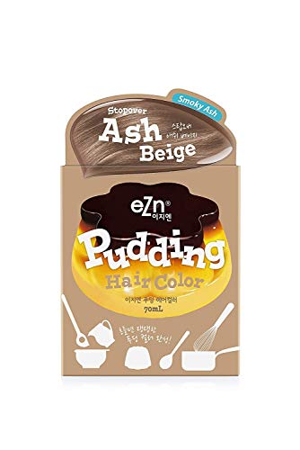 eZn Pudding Hair Dye, Ammonia-Free, Semi-Permanent DIY Korean Hair Dye Color with Keratin, Odorless Gentle for Sensitive Skin No Skin Irritation (Ash Beige)