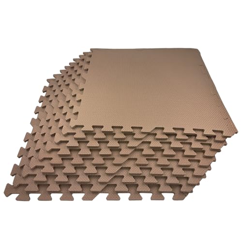 Esterilla Fitness Puzzle para Suelos de Gimnasio, (60cm x 60cm x 1cm) con 2 Bordes, Tatami Puzzle de Goma Eva, Espuma para Protección, Colchoneta Ideal para Bebes, Ejercicios, yoga, Pesas Gym y Deport