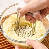 Herramienta trituradora de patatas, triturador de alambre de acero inoxidable de 5.3 pulgadas, para verduras de raíz, aguacates (amarillo)