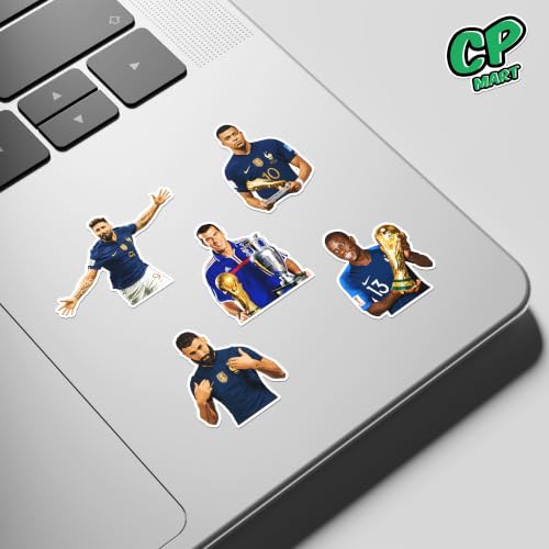Image of Anime Stickers - Vinyl Waterproof Laptop Decals | Anime Characters Aesthetic Sticker Set for Water Bottle, Skateboard, Notebook (France Football Team)