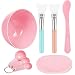 Facemask Mixing Tool Sets, Teenitor DIY Face Mask Mixing Bowl Set include Facial Mask Mixing Bowl Stick Spatula SiliconeCream Mask Brushes Gauges Puff, Pack of 8, Pink
