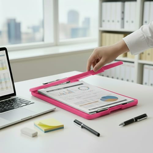 Image of oddpod Praise A4 Clip Pad /Clipboard with Storage Case for Paper and Document Storage 83002 (Deep Pink)