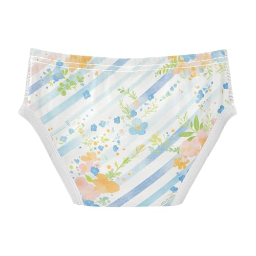 KLL Blue Stripe Flowers Baby Boys Pure Cotton Underwear Breathable Children Panties2