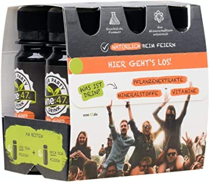 one:47 ® After Party Drink | 36 Shots | Limited Six-Pack Edition mit Preisvorteil | Feel good next day | Natürlich Feiern. Natürlich Fit | Die originale geschützte one 47 Formel