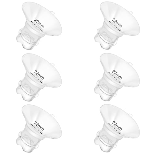 6pcs Updated Silicone Flange Insert 22mm Compatible with Momcozy/Medela/Spectra/Eufy/Lansinoh/TSRETE/Elvie/NCVI/Paruu Breast Pump for 24mm Flange/Shield Breastfeeding Essential Replacement Pump Part