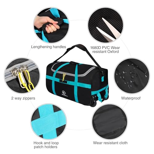 REDCAMP 85L/120L/140L Foldable Duffle Bag with Wheels, Large Travel Duffel Bag