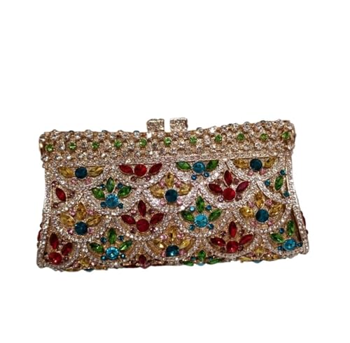 Pochettes de soirée strass scintillantes avec chaîne en métal amovible