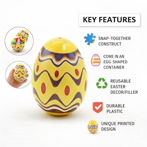 BrainGiggles 18 Pcs Prefilled Easter Eggs with Surprise Gifts for Kids | Plastic Eggs for Easter Decorations, Party Favors, Basket Stuffers and Playful Garden Hunt
