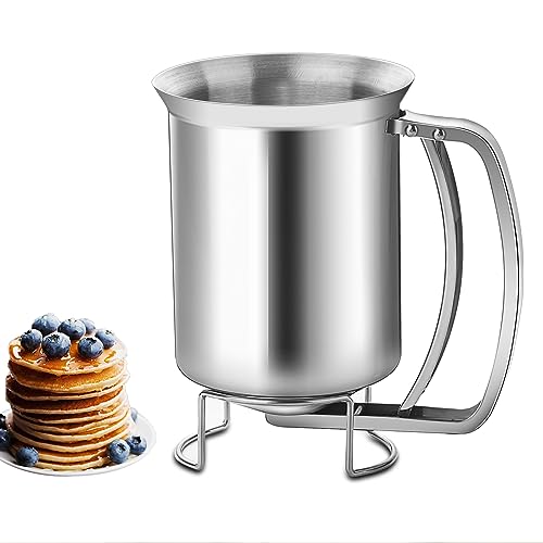 Image of Stainless Steel Pancake Batter Dispenser - Perfect for Pancakes, Cupcakes, Muffins, and Waffles(800ml)