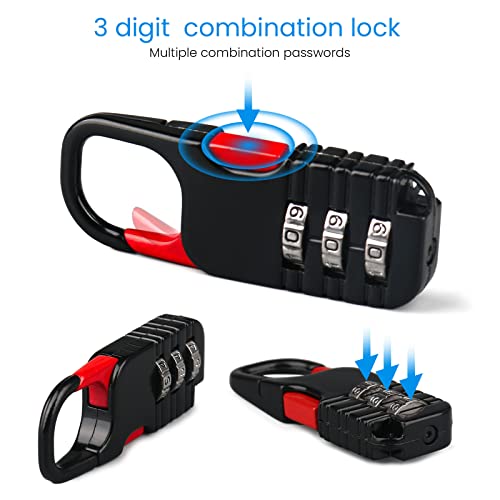 Mini Padlock, BARRYSAIL 3 Pcs Small Locks Set with 3 Digits Combination for Kids Diary Backpack Zipper (Black+Blue+Pink) - Image 4