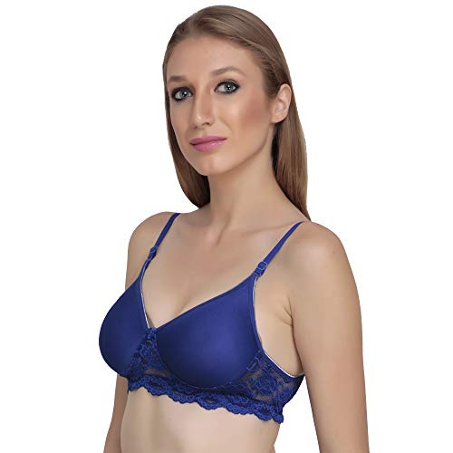 Image of Women Padded Bra - Made of Pure Cotton Full Coverage Non Wired Seamless Pushup Soft Cup for T-Shirt Saree Dress Sports Garment for Daily Use Everyday