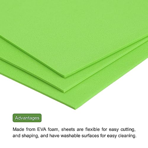 Image of uxcell EVA Foam Sheets Green 12 Inch x 9 Inch 2mm Thickness for Crafts DIY Pack of 30