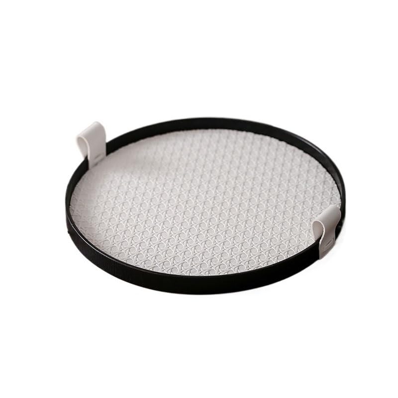 Bandejas Servir Comida Bandeja Redonda, Bandeja de té for Tazas Agua, Juego, joyería for aromaterapia, Almacenamiento Adornos Mesa Cama | A