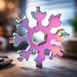 Snowflake Multi Tool Stainless Steel Compact Keychain Screwdriver Bottle Opener for Camping, Travel and Everyday Outdoor Use, Colorful
