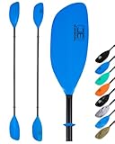 OCEANBROAD Kayak Paddle 86in/218cm Alloy Shaft 2-Piece Floatable Kayak Oar for Kayaking Canoeing Boating, 1 Paddle, Blue