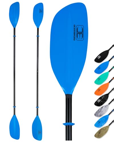 OCEANBROAD Kayak Paddle 90.5in/230cm Alloy Shaft 2-Piece Floatable Kayak Oar for Kayaking Canoeing Boating, 1 Paddle, Blue