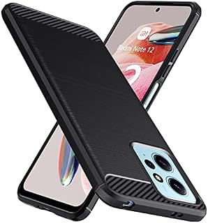 Natbok Etui do Xiaomi Redmi Note 12 4G, odporne na wstrząsy etui na telefon Redmi Note 12 4G, [tekstura włókna węglowego] miękkie, elastyczne TPU wąskie odporne na zarysowania etui do Redmi Note 12 4G, czarne