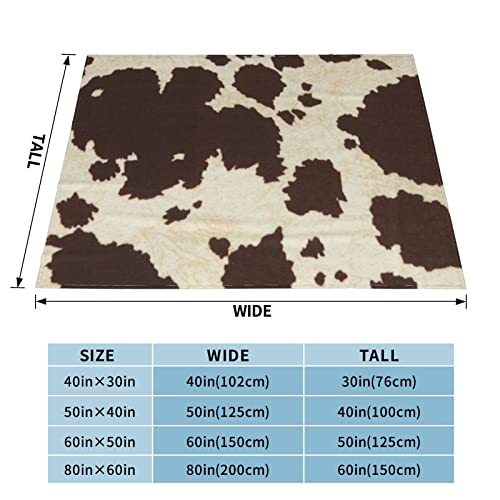 Couverture flanelle imprimé vache pour camping et soirées canapé - 5