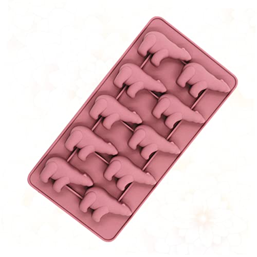 Molde de silicona forma oso con tapa para cubos de hielo miniatura 3