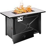 VIVOHOME 42 Inch 50,000 BTU Rectangular Propane Gas Fire Pit Table with Lava Rock, ETL CSA...