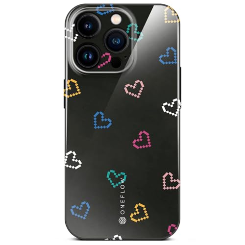Coque iPhone 16 Pro motif cœurs rétro noirs pour sublimer votre smartphone