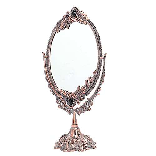 Espejo Ovalado Vintage para Maquillaje con Soporte de Pared
