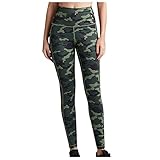 Dhyuen Damen Drucken Sexy Hüfthebende Yoga Leggings für Fitness Sport Freizeit High Waist Angenehm Bauchkontrolle Workout Yoga Pilates Gamaschen Aktive Jogginghose (Camouflage, S)