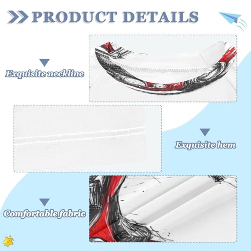 Boys Short Sleeve T-Shirts Fire Motorcycle White Rashguard Kids Swim Shirts Sun UPF 50+3