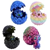 WJMY Drachenei mit Drache 3D Gedruckter 4 Stück Drache im Ei Klein 4.5x4.5cm Schreibtischdekorationen Spielzeug und Geschenke für Easter Weihnachtstag Schreibtisch Dekoration