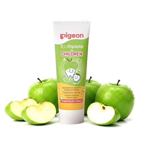Image of Pigeon Apple Toothpaste for Babies & Kids 45 g | Fluoride & SLS Free | Colour & Paraben Free | pH-Balanced Gentle Daily Oral Care
