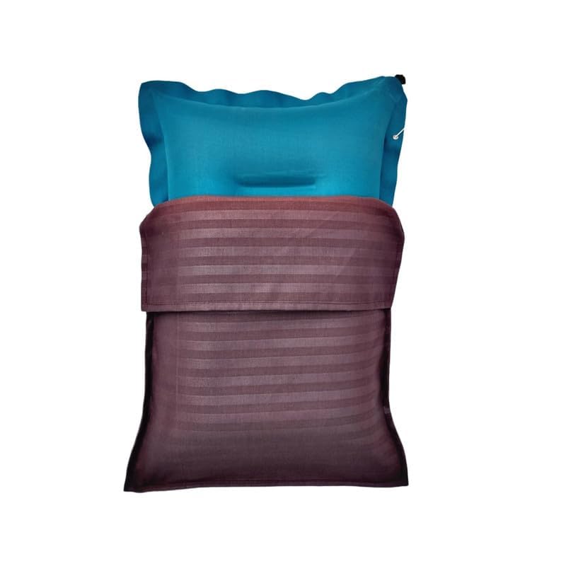 ShiOM Kart Multi-Color Cotton Travel Neck Pillow | Inflatable Air Pillow with Soft Cotton Cover | Lightweight & Portable Headrest for Plane, Bus, Train & Office Use | Pack of 1-image-29