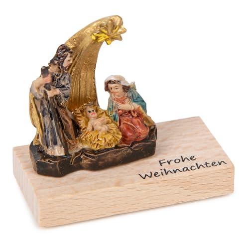 Logbuch-Verlag Miniatur Weihnachtskrippe 5 cm – kleine Krippe mit...