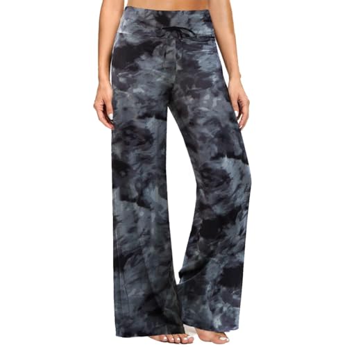 Image of ZOOSIXX Wide Leg Pants for Women, Flowy Palazzo Yoga Pants Lounge Comfy Casual Drawstring Maternity Trousers 22 inch / 30 inch