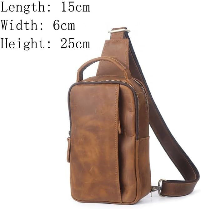 Retro Men's Genuine Leather Crossbody Bag Handbag Casual Shoulder